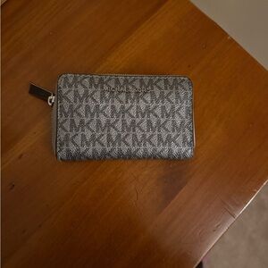 Michael Kors Silver and Gray Zip Wallet